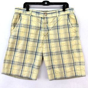 Halsey 44 Shorts Mens 36 Yellow Blue Plaid Breakwater Sport Golf Caddy Shack